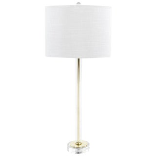 Mid-Century Modern Glass and Brass Table Lamp For Sale