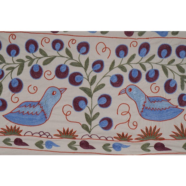 Suzani Embroidered Cotton Cloth For Sale - Image 6 of 10