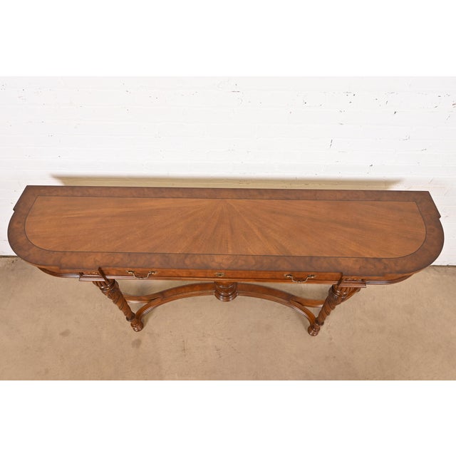 Karges French Regency Louis XVI Burled Walnut Console Table or Server For Sale - Image 9 of 12