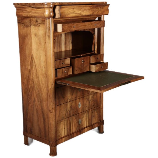 Small Antique Louis Philippe Secretaire in Walnut, 1840 For Sale - Image 4 of 18