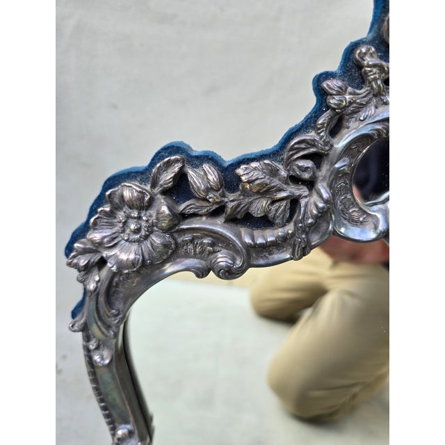 1950s Sterling Silver Vanity Mirror For Sale - Image 5 of 9