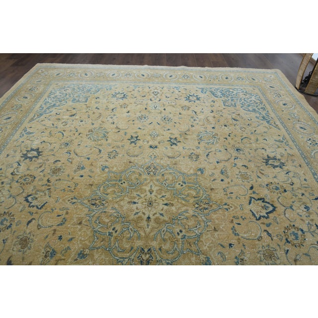 1970s 1970s Vintage Persian Handmade Wool Cotton Orange Oversize Area Rug For Sale - Image 5 of 10