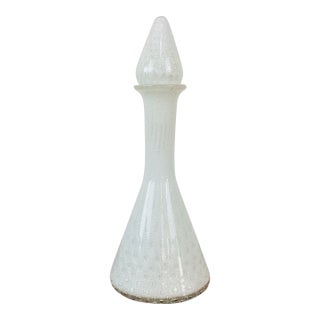 Vintage 1960s White Murano Art Glass Decanter / Vessel For Sale