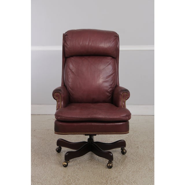 Age: Approx: 30 Years Old Details: Brass Capped Feet & Casters High Quality Construction Nice Tooled Leather Traditional...