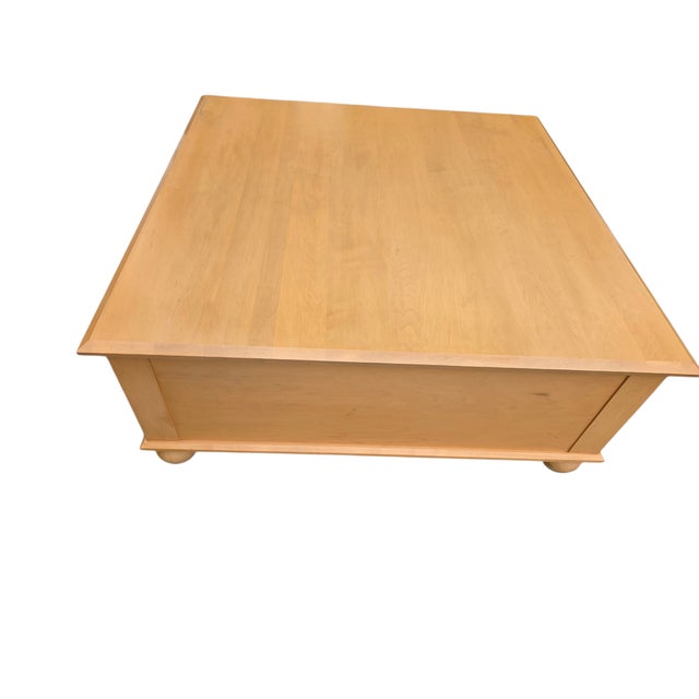 1990s Ethan Allen American Dimensions Map Case Coffee Table Storage Trunk Mission 255 For Sale - Image 13 of 18