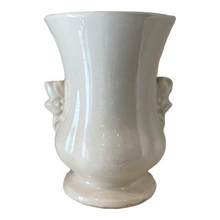Vintage McCoy Pottery White Glazed Vase/Urn For Sale