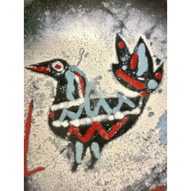 Vintage Enamel Over Copper Tribal Trinket Dish For Sale - Image 11 of 13