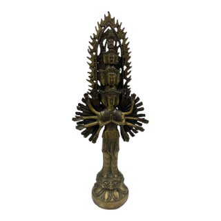 Vintage Chinese Bronze Eleven-Headed Avalokiteshvara, Kwan-Yin Sculpture For Sale