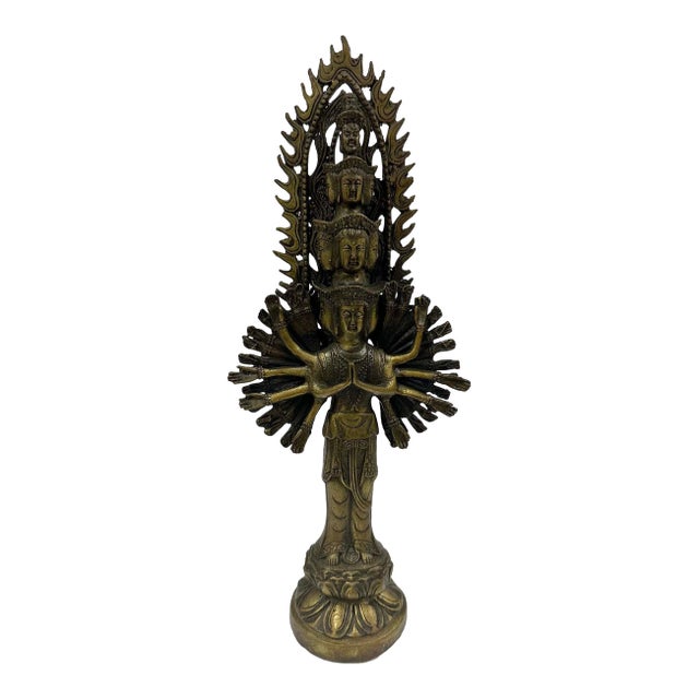 Vintage Chinese Bronze Eleven-Headed Avalokiteshvara, Kwan-Yin Sculpture For Sale