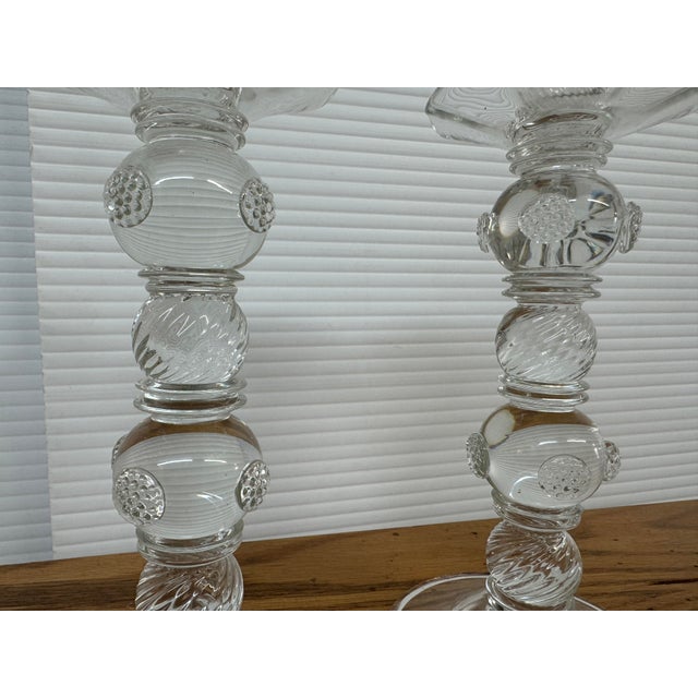 Glass Juliska Berry Candlestick Holders, Pair For Sale - Image 7 of 12