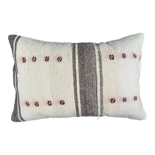 Turkish Hemp Pillow Cushion Natural Beige Brown Pillow Cushion Cover 16 "x 24" For Sale