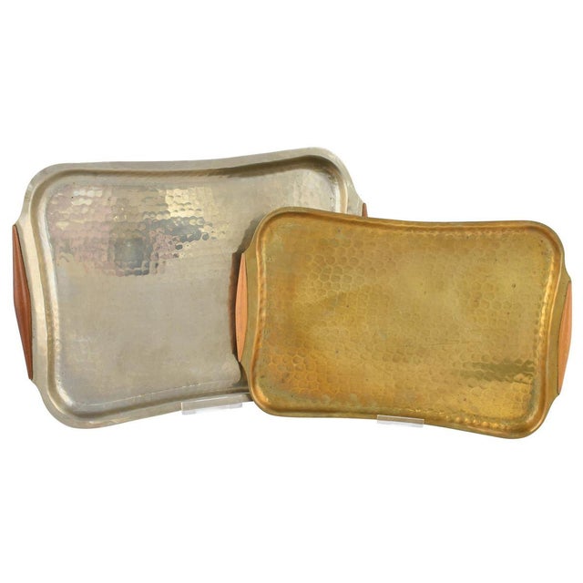 Metal Vintage German Metal Trays by Eugen Zint, 1950s, Set of 2 For Sale - Image 7 of 7