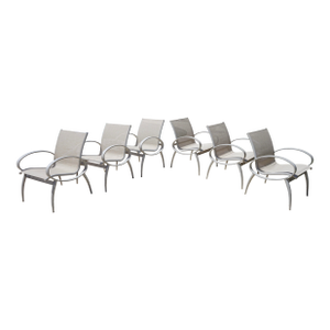 1970s Mid-Century Modern Tropitone Aluminum Outdoor Patio Armchairs, Attributed - Set of 6