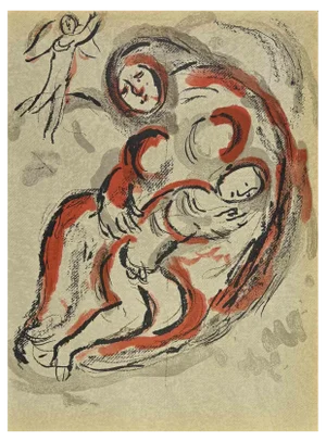 Marc Chagall, Hagar in the Desert, Lithograph, 1960