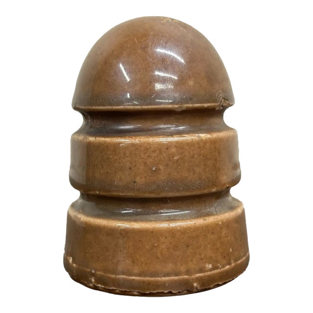 Antique Light Brown Mushroom Cap Glazed Ceramic Insulator For Sale