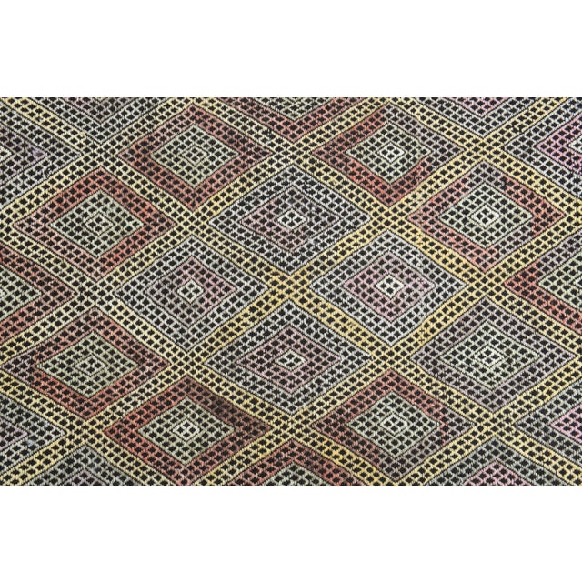 1970s Vintage Turkish Oushak Handmade Wool Cotton Beige Runner Rug For Sale - Image 10 of 12