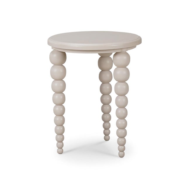 2020s French Country Beaded Leg Side Table For Sale - Image 5 of 7