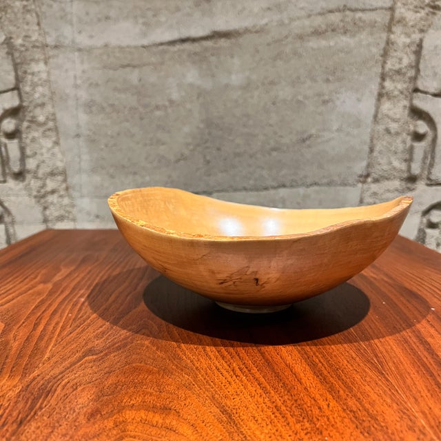 Modern 2000s Studio Art Maple Bowl Sculptural Turned Wood For Sale - Image 3 of 10