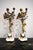 Bronze French 19Th Century Louis XVI Style Gilt and Bronze Mounted Cherub Candelabras on White Marble Stands For Sale - Image 8 of 17