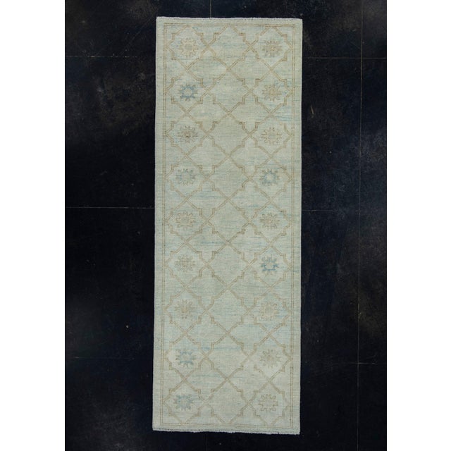 Blue Turkish Oushak Rug 2'11" x 8'2" #17830 For Sale - Image 8 of 8