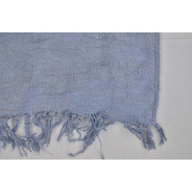 1950s Soft Blue Hemp Kilim For Sale - Image 9 of 10