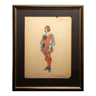 Original Opera and Theatre Costume Watercolor Design by Charles Betout, Paris For Sale