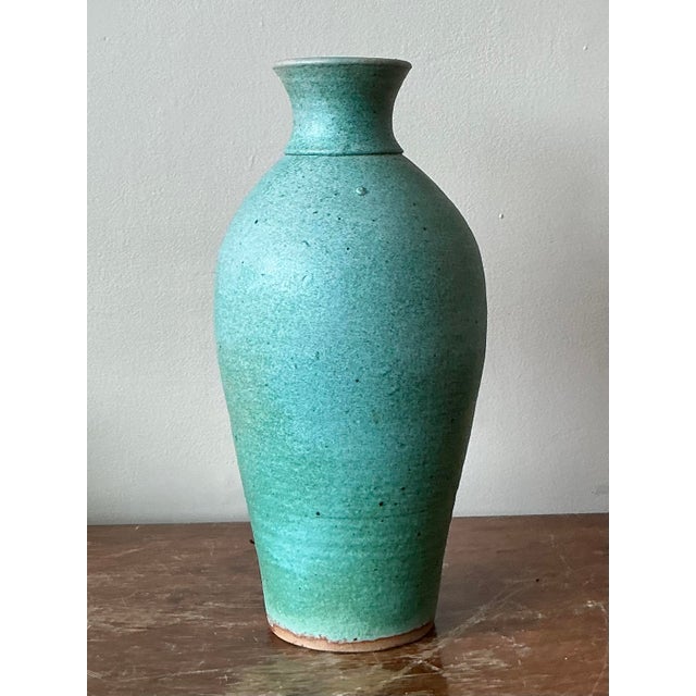 Vintage Boho Studio Pottery Vase For Sale - Image 4 of 6