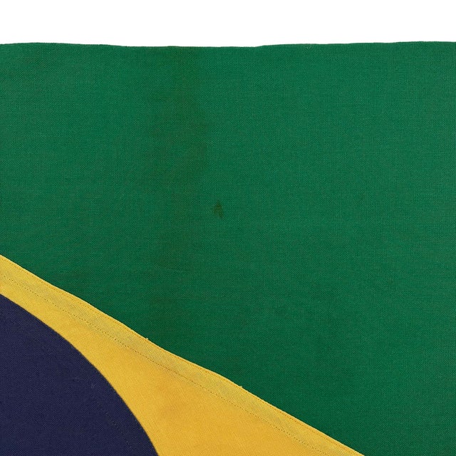 Vintage Sewn Cotton Flag of Brazil For Sale - Image 4 of 7