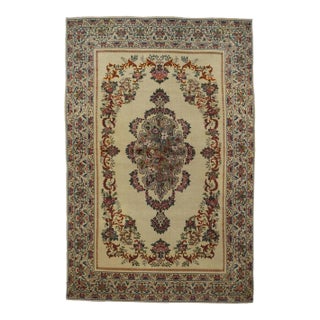 Extremely Fine Antique Persian Tehran Rug Wool With All Design in Silk 4'5'' X 6'8'' For Sale