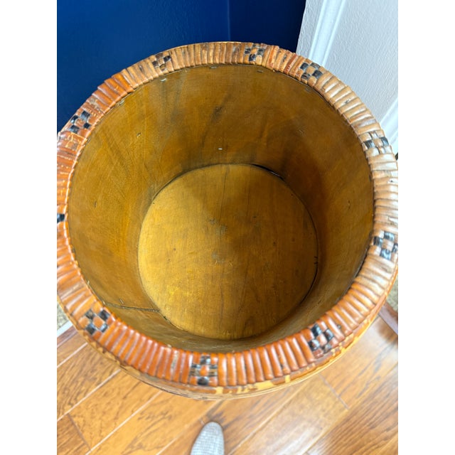 Vintage 1970s Italian Pencil Reed Rattan Footed Planter For Sale In Orlando - Image 6 of 8