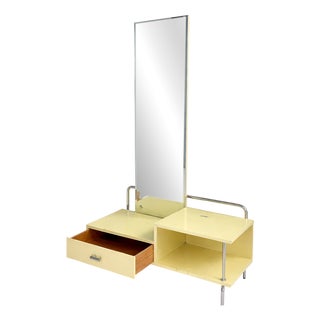 Bauhaus Dressing Table Mirror in Wood, Metal, and Glass from Slezák, Czechoslovakia, 1930s For Sale