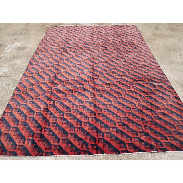 Galerie Shabab Collection Mid-20th Century Turkish Anatolian Art Deco Carpet For Sale - Image 4 of 10