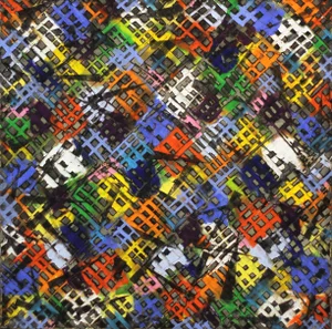 Original Colorful Textural Oil Painting "Diagonal Color Block" Geometric Artwork on Canvas