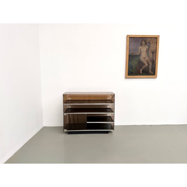 Smoked Acrylic Glass and Aluminum Hi-Fi Cabinet by Eric Maville, France, 1970s For Sale - Image 16 of 18