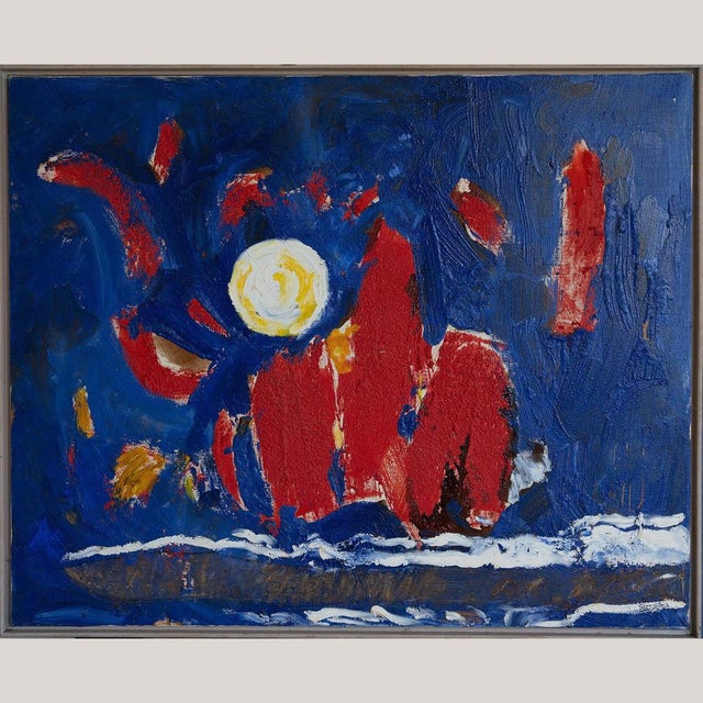 Isabel Serrahima, Moonlit Seascape, Oil Painting For Sale - Image 4 of 8