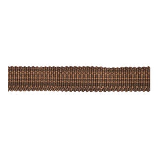 SAMPLE - Schumacher Cotton Strie Tape Narrow In Chestnut 1/2" For Sale