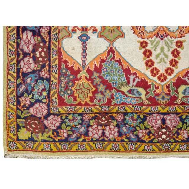 Vintage Mid Century Isfahan Prayer Rug For Sale In Chicago - Image 6 of 9