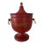 Mid Century French Scarlet and Gold Tole Covered Urn Ice Bucket For Sale