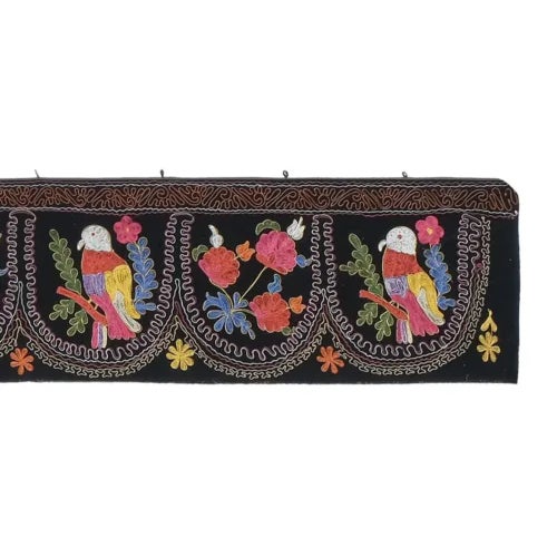 Mid-Century Modern Animal Maotifs Suzani Velvet Table Runner For Sale - Image 3 of 11