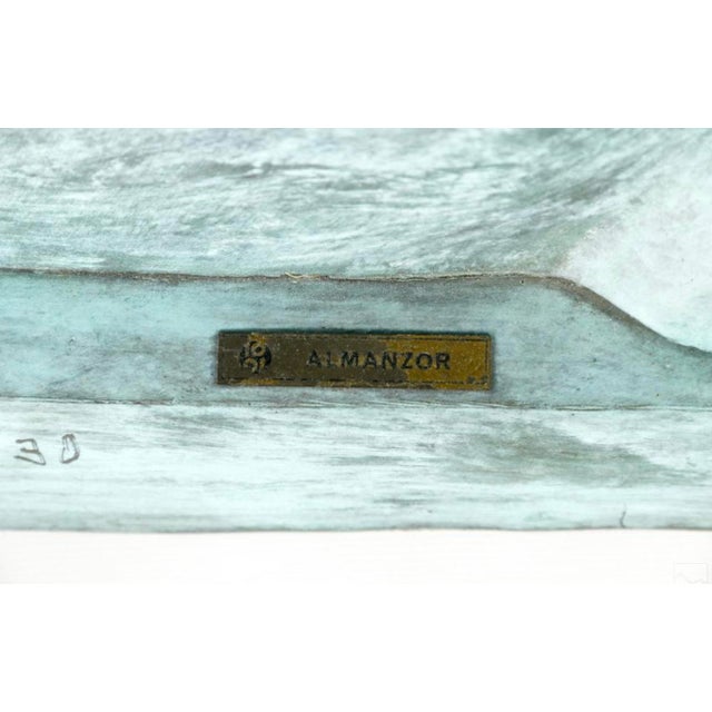 Verdigris Vintage Jose Almanzor (Mexican) Sculpture in Verdigris Bronze of Embracing Lovers, Edition 30/30 For Sale - Image 8 of 8