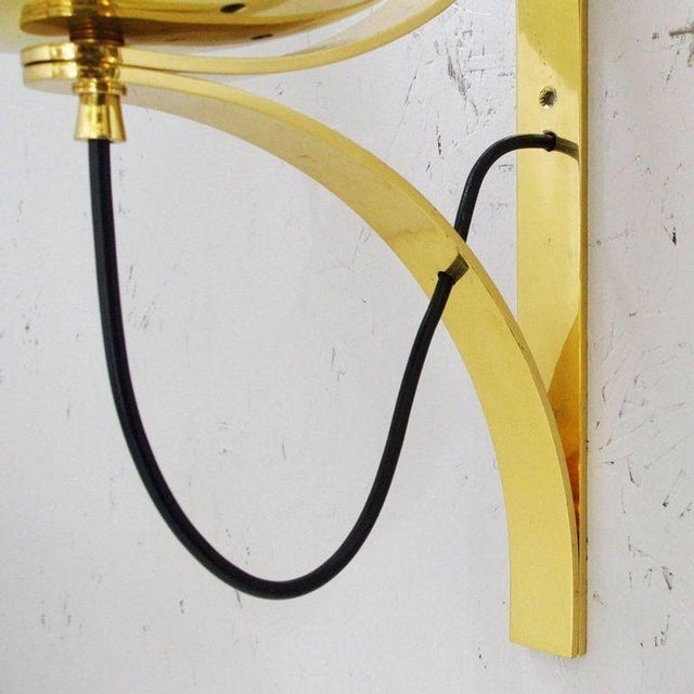 1960s Italian Mid-Century Murano Glass & Brass Sconces Attributed to Seguso - Set of 4 For Sale - Image 10 of 10