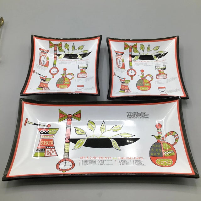 Vintage Smoked Glass Kitchen Weights and Measurements Decorative Dishes -set of 3 For Sale - Image 10 of 12