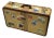 Vintage 1940s Travel Size Tweed Suitcase With Nice Assortment of World Grand Tour Locations Paper Labels For Sale