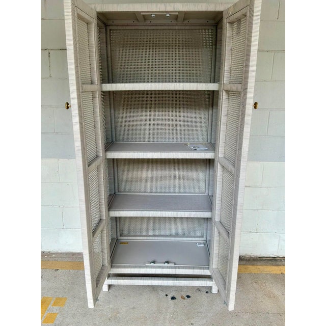 Made Goods Made Goods Modern Gray Rattan Isla Tall Cabinet For Sale - Image 4 of 6