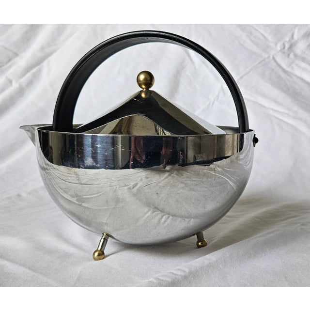 Mid-Century Modern 1980s Carsten Jorgensen for Bodum "The Tea Bowl" Stainless Steel Tea Pot For Sale - Image 3 of 8