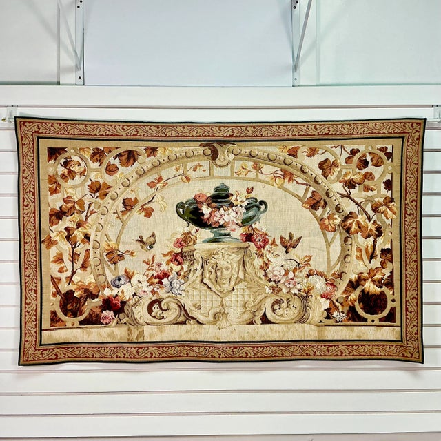 French 1950s Vintage Neoclassical French Empire Woven Tapestry For Sale - Image 3 of 15
