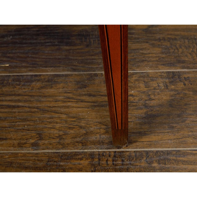Pair of Italian Neoclassical 1800s Walnut Bedside Tables with Marquetry Décor For Sale - Image 12 of 12