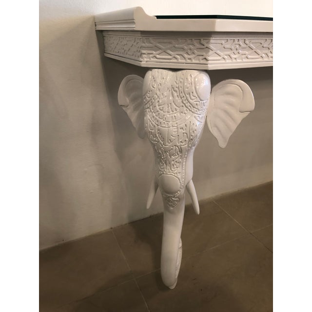 Vintage Gampel Stoll White Lacquered Elephant Wall Console Table Chairish
