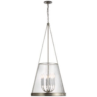 Marie Flanigan for Visual Comfort Signature Reese 23" Pendant in Polished Nickel with Clear Restoration Glass For Sale