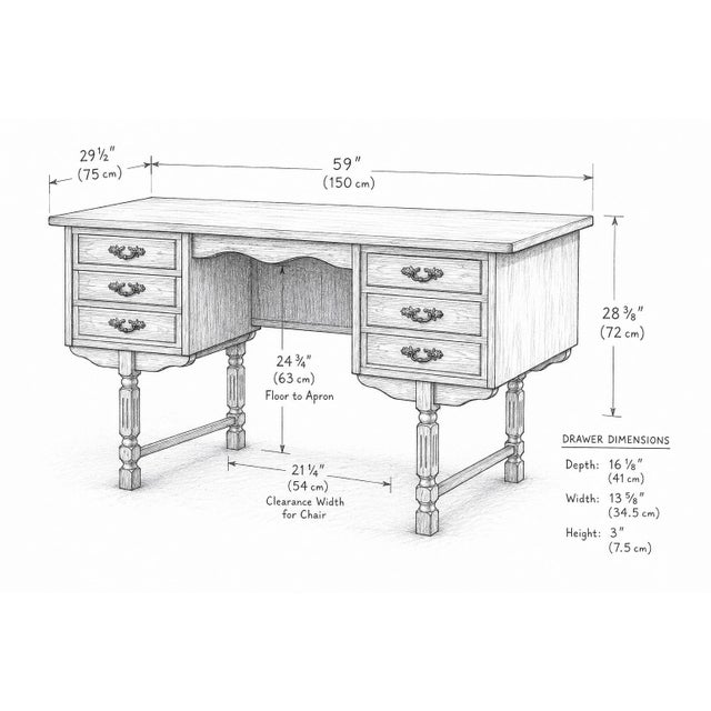 Vintage Danish Brutalist Oak Desk by Henning Kjærnulf, 1960s For Sale - Image 4 of 18